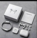 White Bluetooth Earbuds with Noise Cancellation & Charging Case